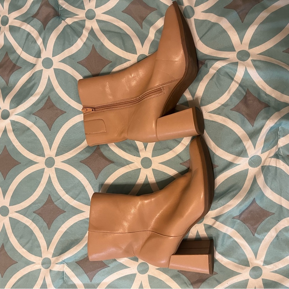 Target Women's Beige Block Heel Ankle Boots